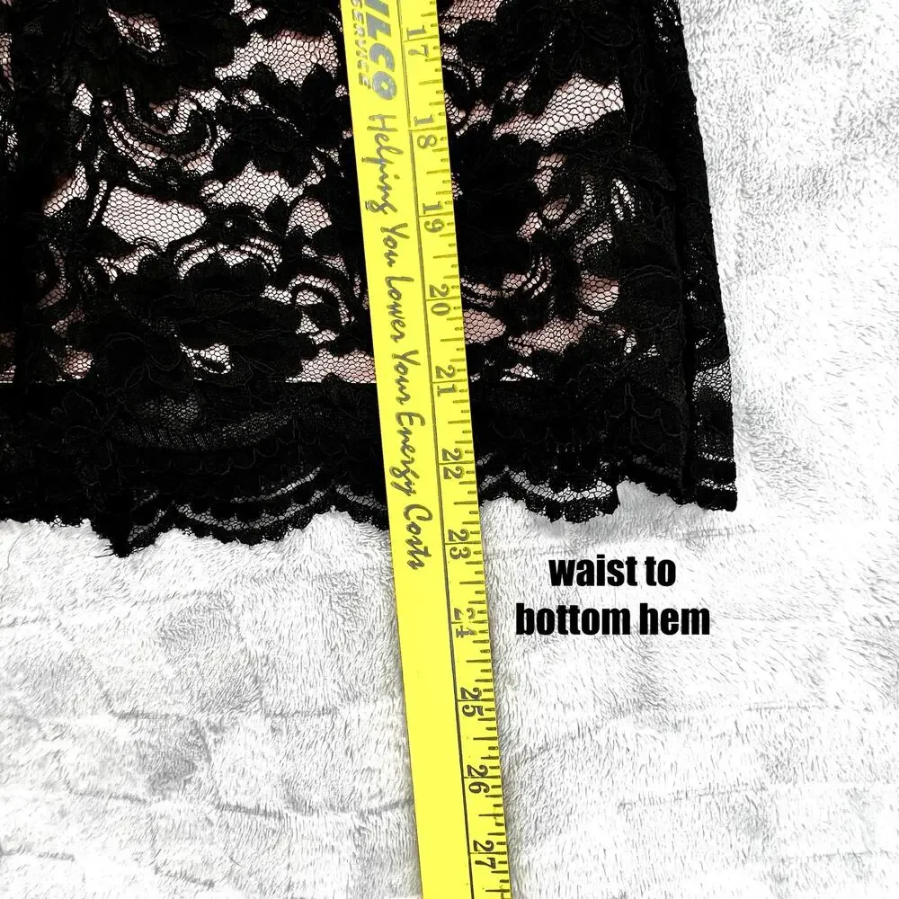 Axcess Skirt Women‎ 4 Black Lace Overlay Romantic Party Whimsigoth Dark Fairy